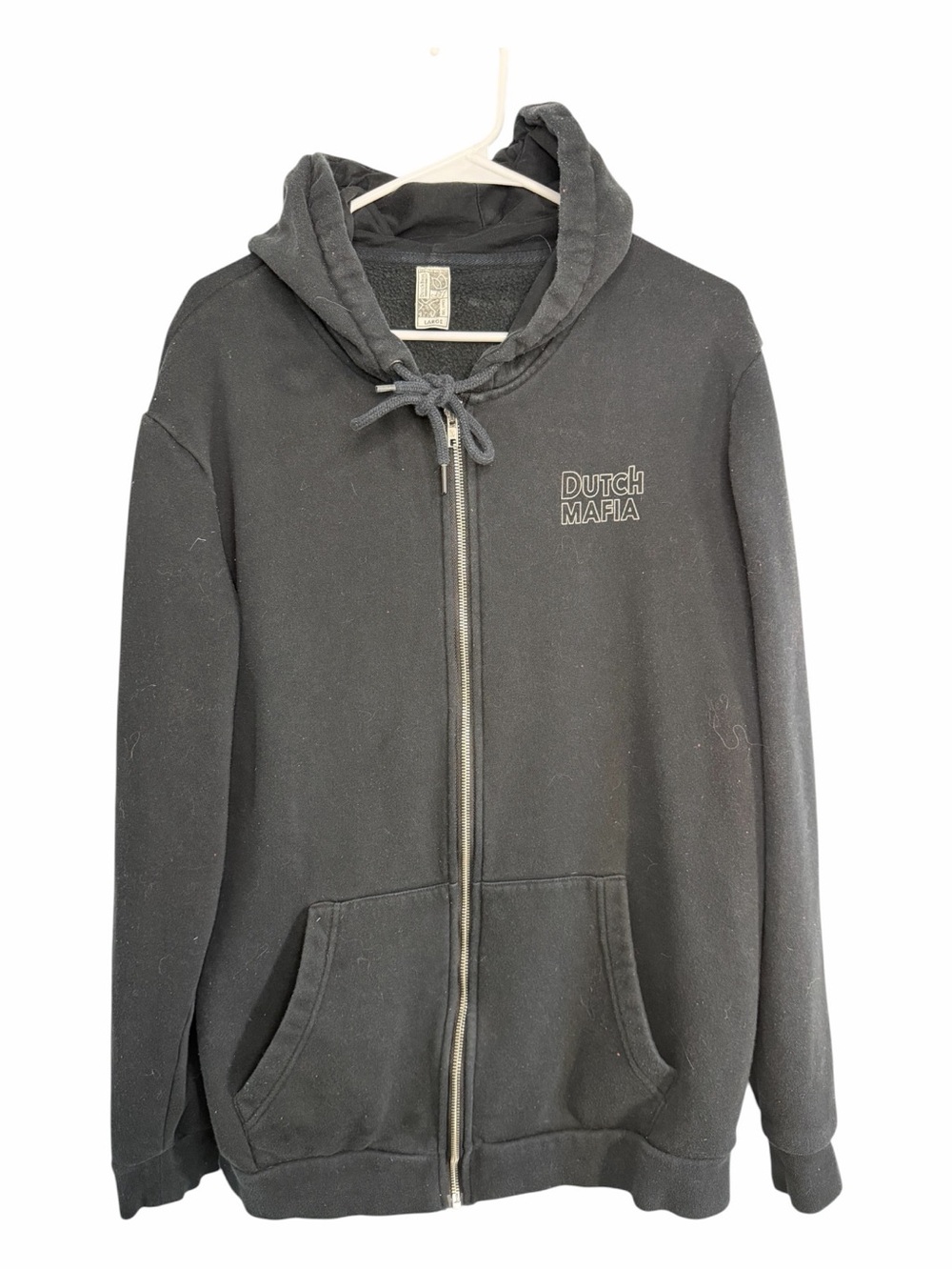 Dutch Bros LARGE Black Classic “Dutch Mafia” Zip Up Hoodie DB 1992
